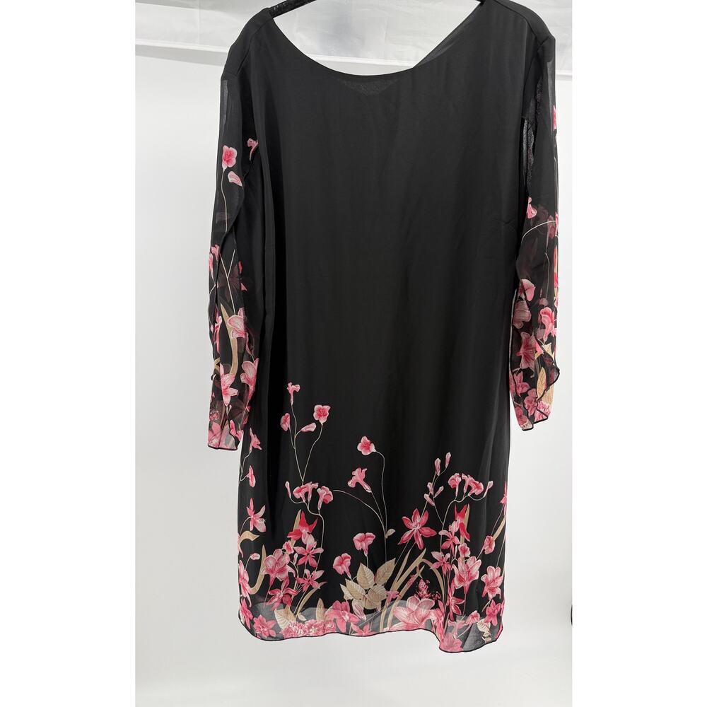 Grace Karin Floral Sheer Sleeve Midi Dress Cottagecore Romantic XL NWT